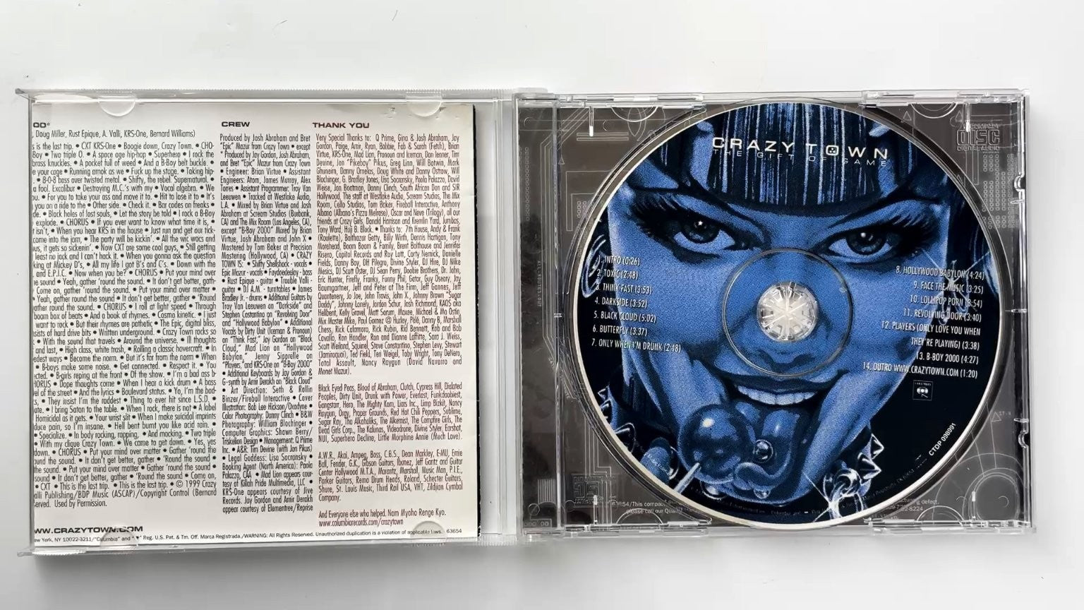 Crazy Town - The Gift of Game CD 1999 Featuring Butterfly Hip-Hop Columbia