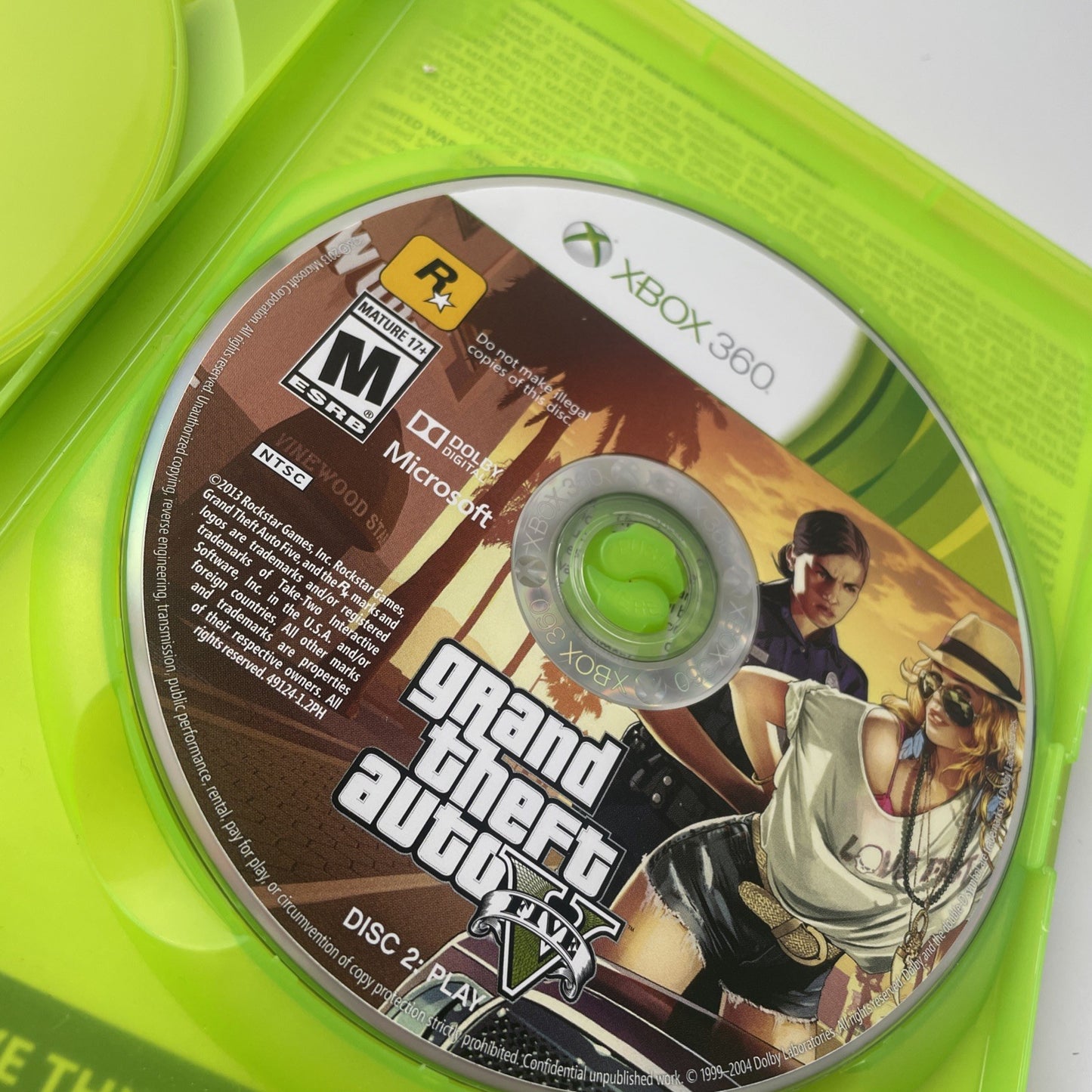 Grand Theft Auto V (Microsoft Xbox 360, 2013) Video Game Cib With Map