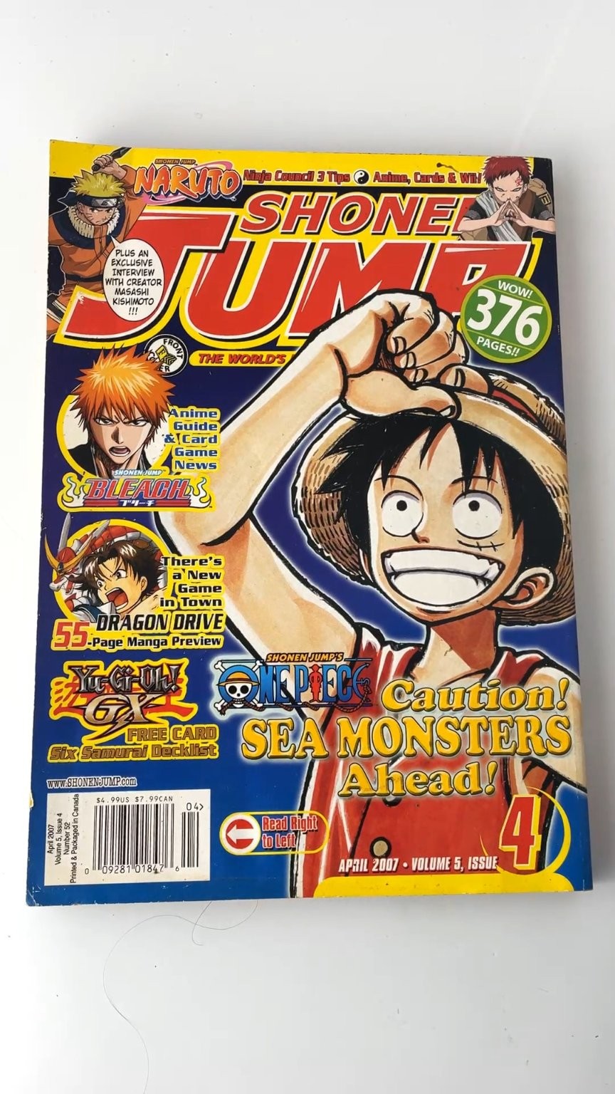 Shonen Jump Volume 5 Issue 4 April 2007 Anime Manga Illustrated WITH YUGIOH CARD
