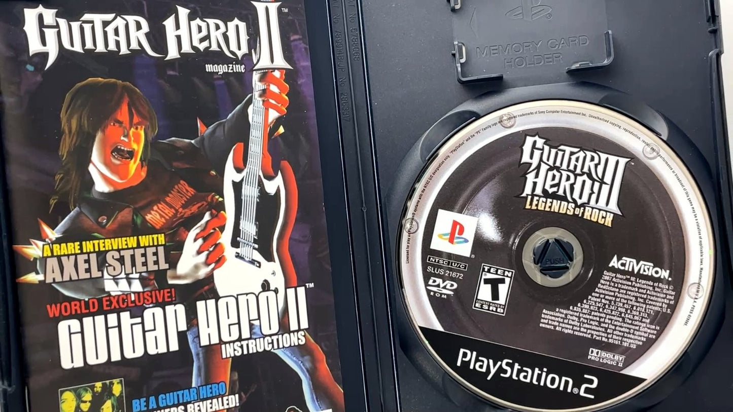 Guitar Hero II PlayStation 2 Video Game Multiplayer Rock Music TESTED W/ MANUAL