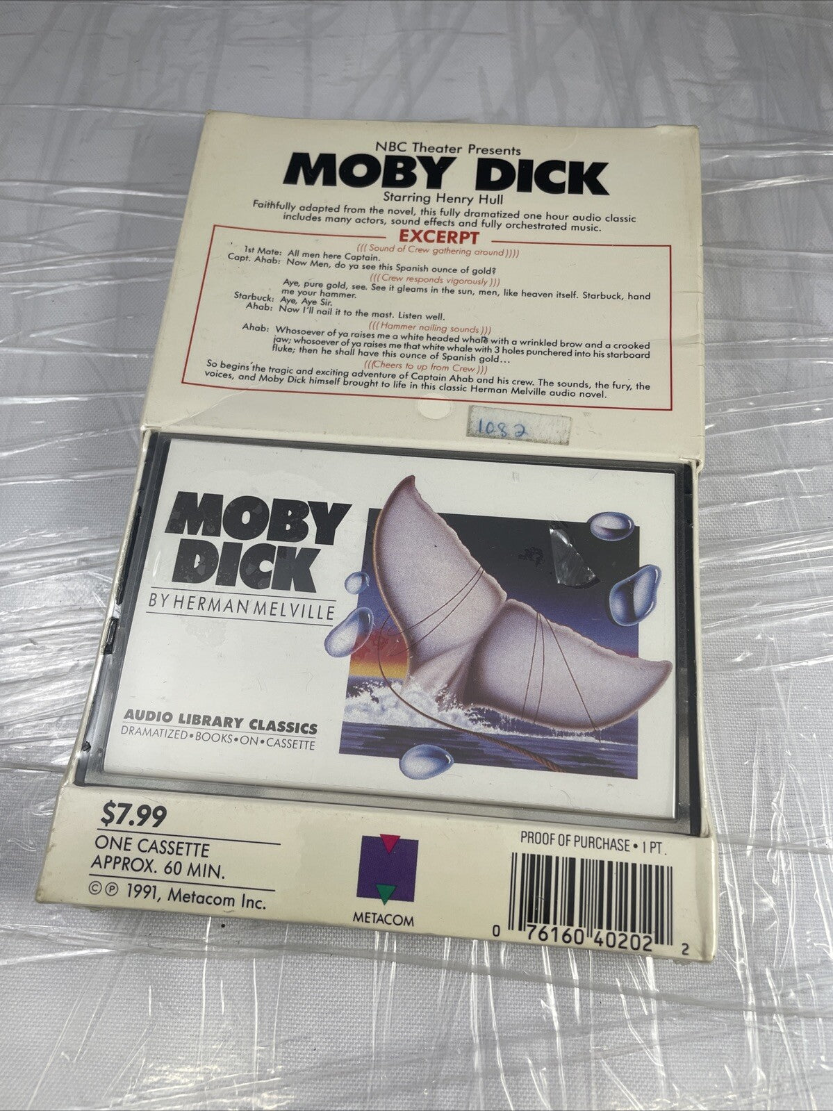 New Sealed Moby Dick 1977 Book Cassette Tape  NBC Audio Library Classics Vintage