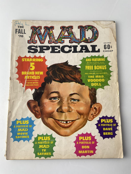 Vintage MAD Special Magazine Fall 1970 Satire Humor Alfred E Neuman TV Movie