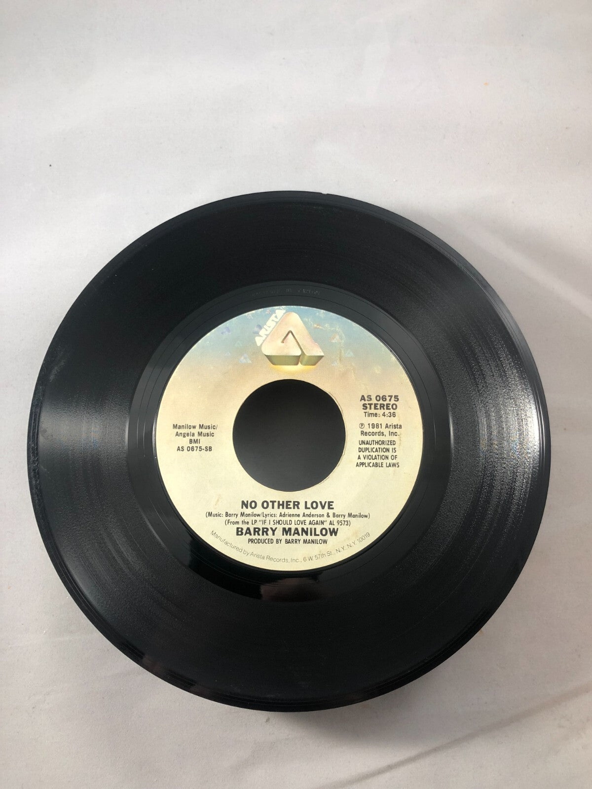 Barry Manilow 45 Let's Hang On / No Other Love VG see pics