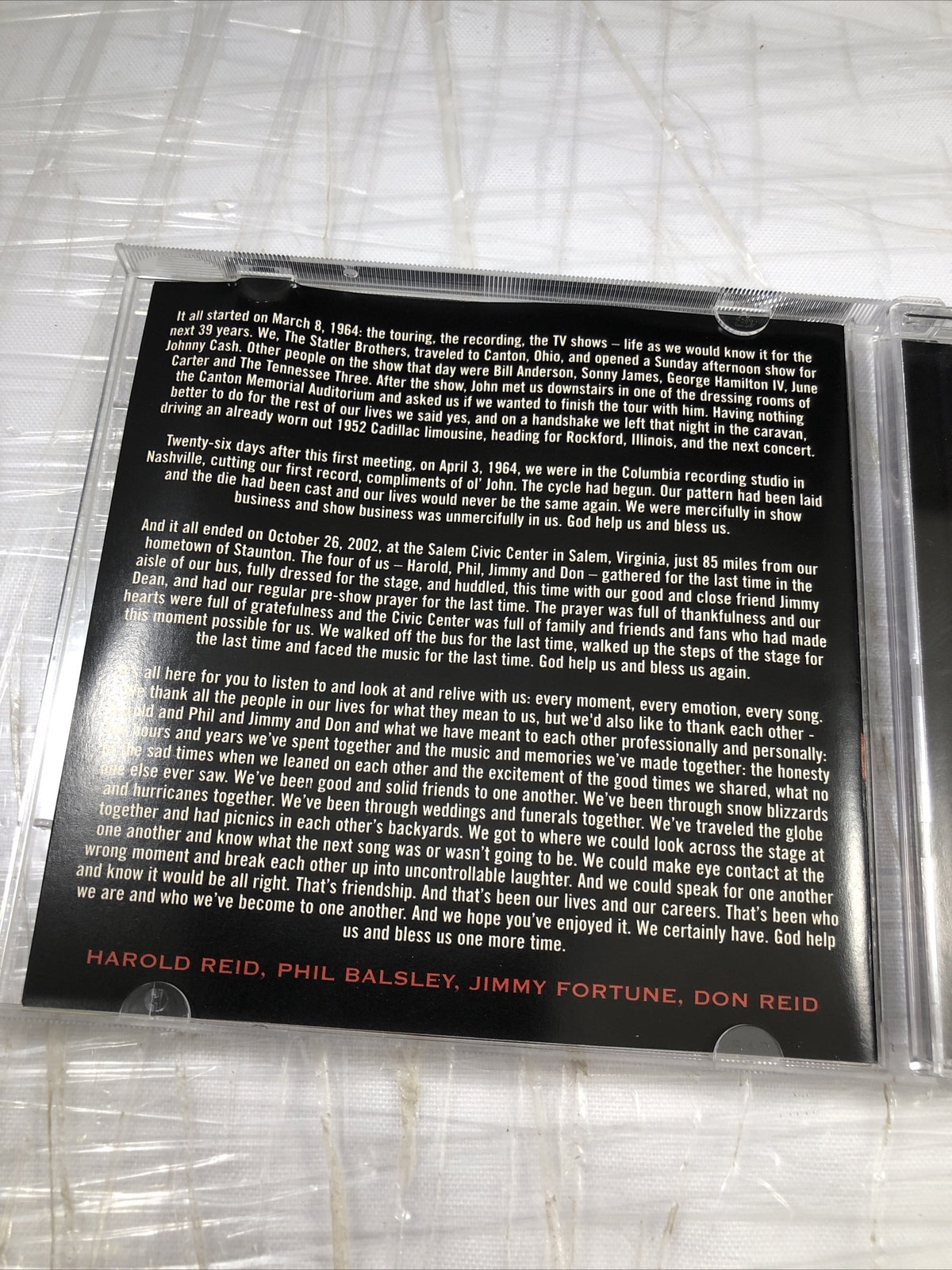 Statler Brothers Best From The Farewell Concert CD Gaither Gospel Southern