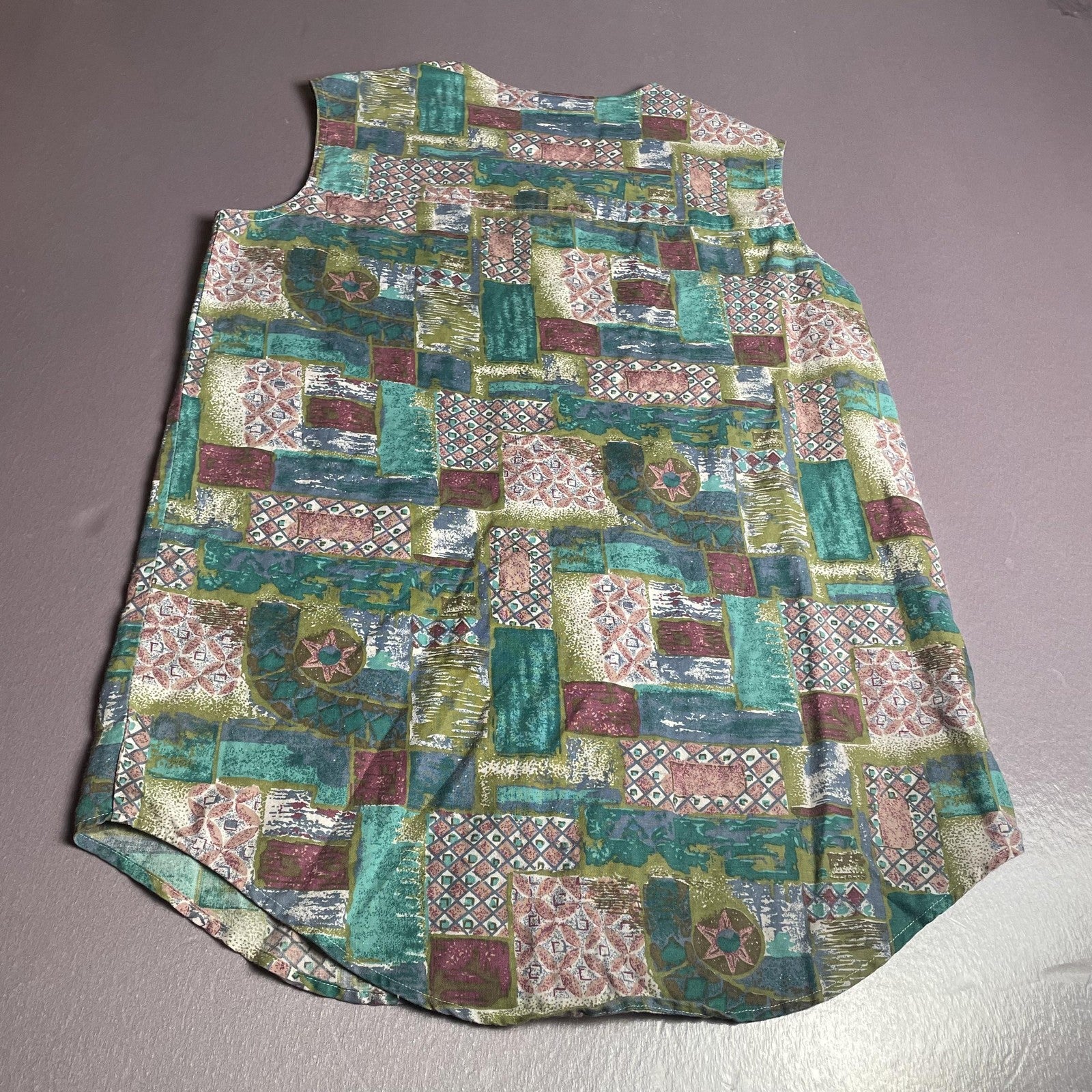 Vintage Arizona Jean Company Shirt Womens Medium Button Up Abstract 90s
