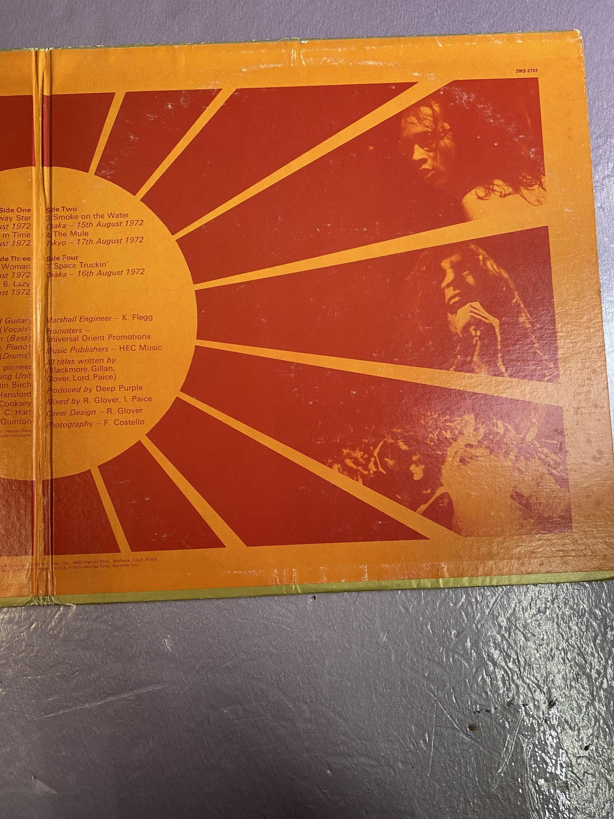 Vintage Deep Purple Made In Japan 2xLP Vinyl 1973 Warner Live Classic Rock Album