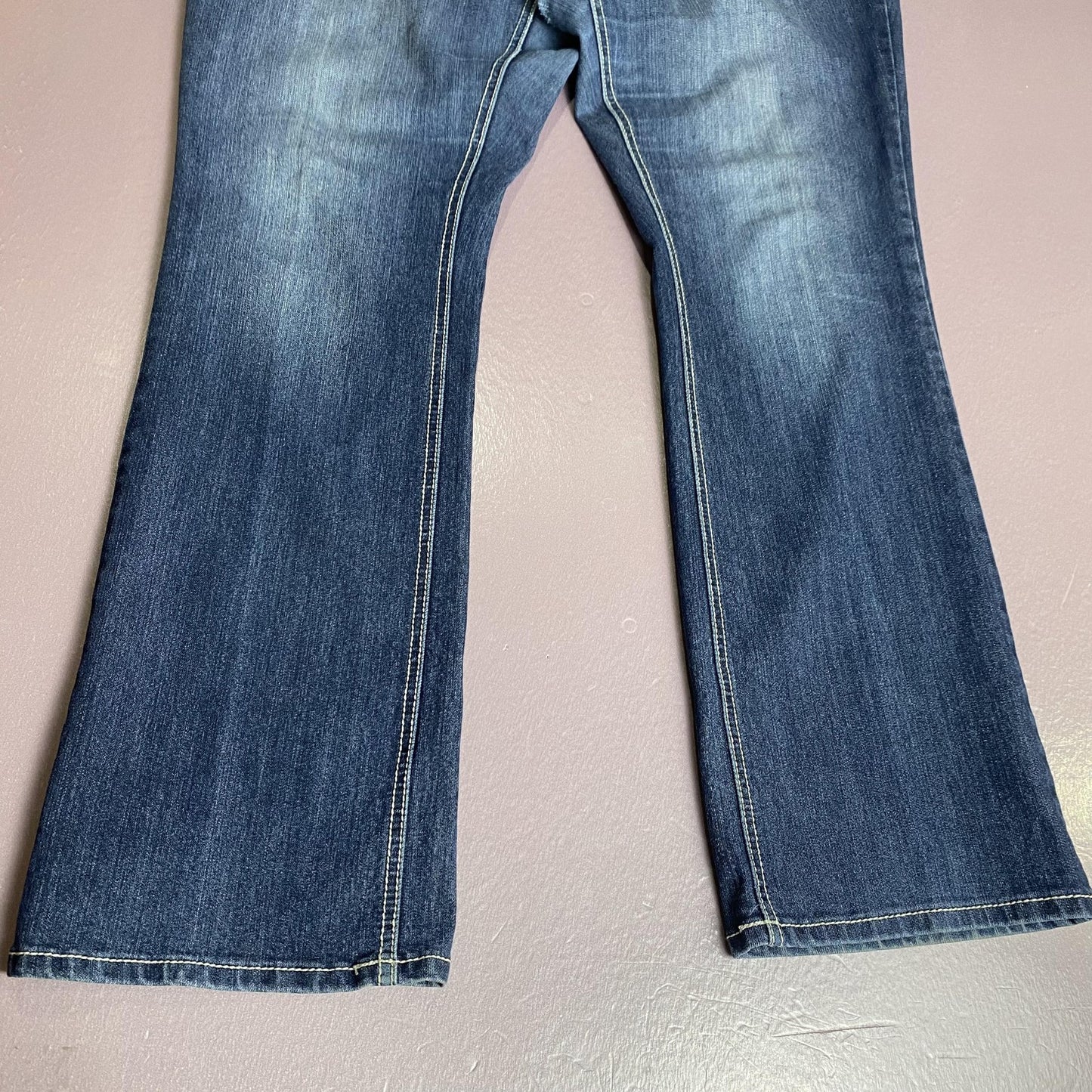 ZCO Jeans Premium Jeans Womens 18W Blue Embroidered Flap Pocket Bootcut Studded