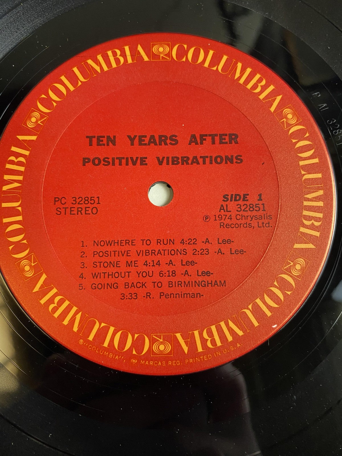 Vintage Ten Years After Positive Vibrations 12" Vinyl LP 1974 Columbia Rock
