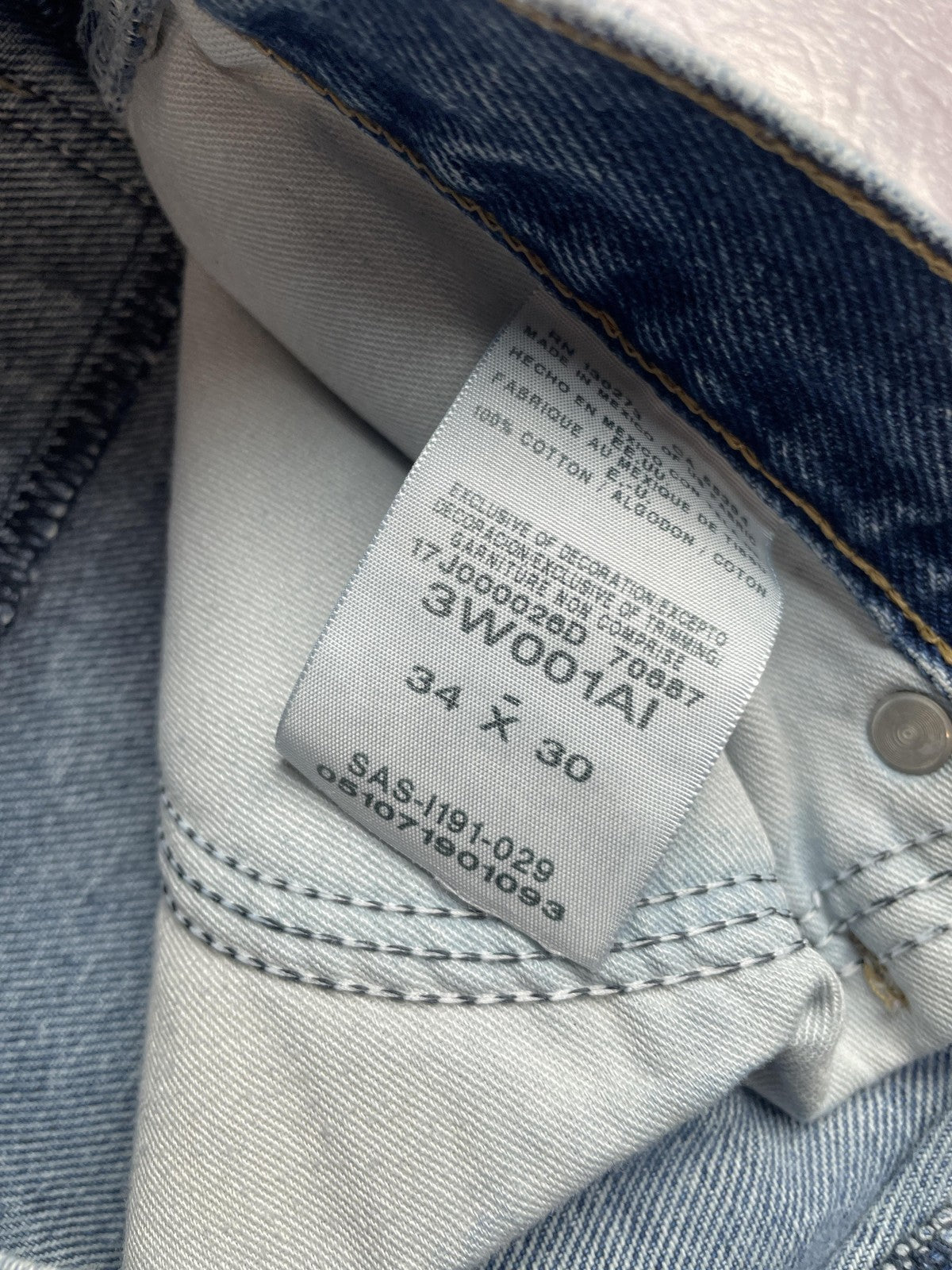 Wrangler RIGGS Workwear Jeans Mens 34x30 Blue Relaxed Straight Leg Carpenter