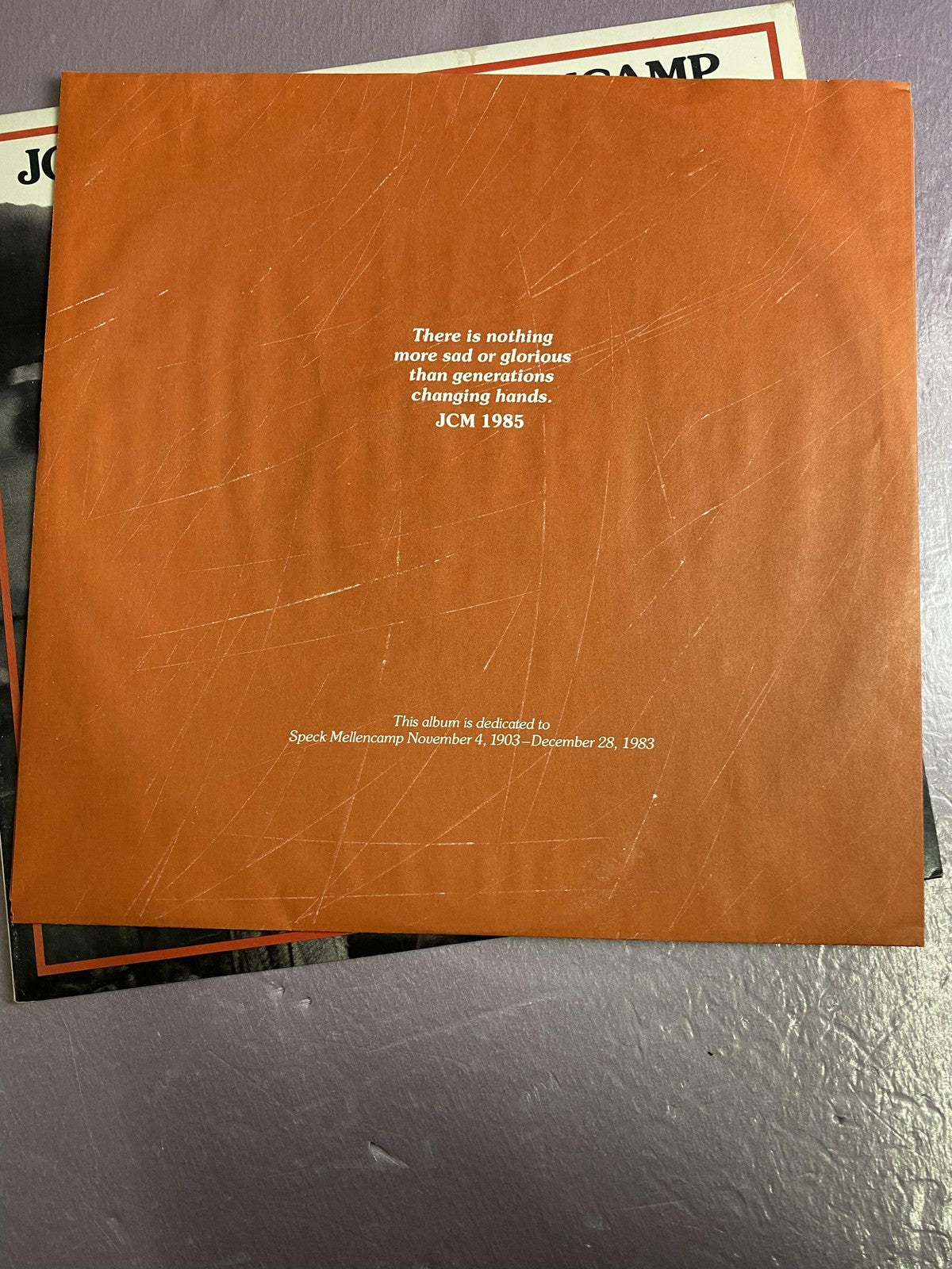 Vintage John Cougar Mellencamp Scarecrow 12" Black Vinyl LP 1985 Riva Rock