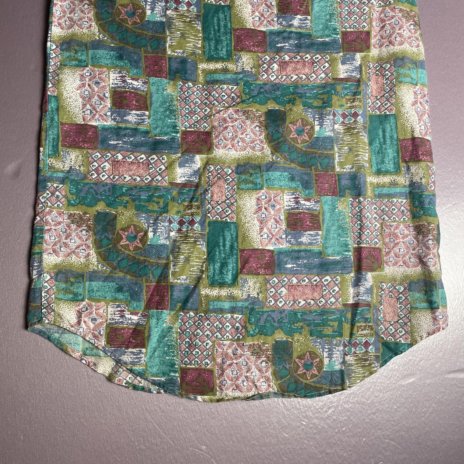 Vintage Arizona Jean Company Shirt Womens Medium Button Up Abstract 90s