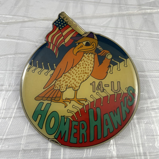 Homer Hawks Rare Vintage Softball Lapel Pin Sports Collectable 14U 2002 Rare