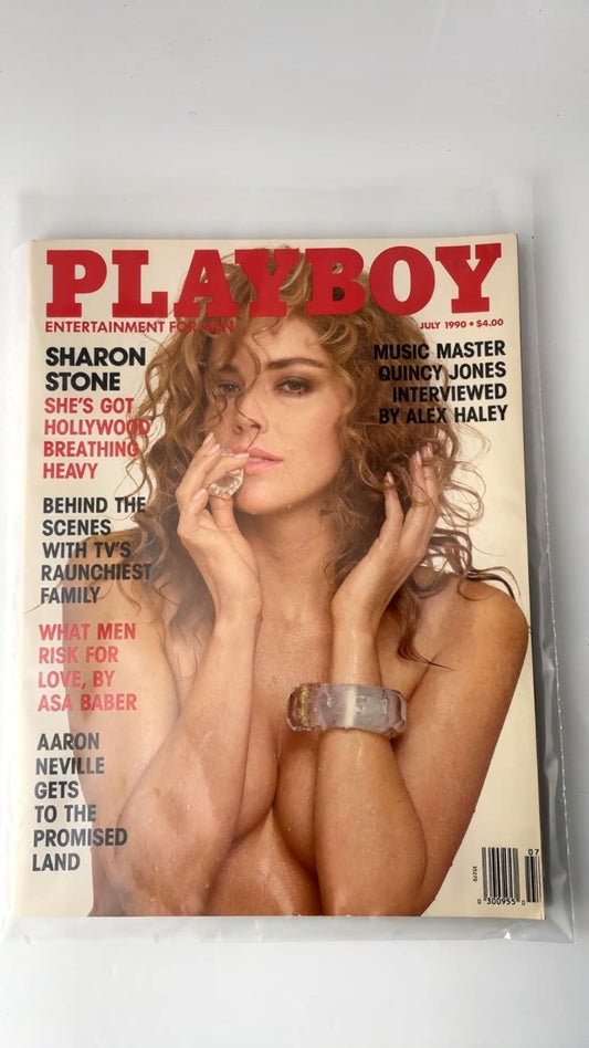 Playboy July 1990 Sharon Stone Cover Quincy Jones Interview