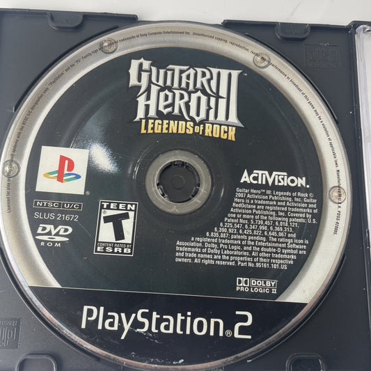 Guitar Hero 3 III Legends Of Rock Sony PlayStation 2 - PS2 Disc Only - Tested