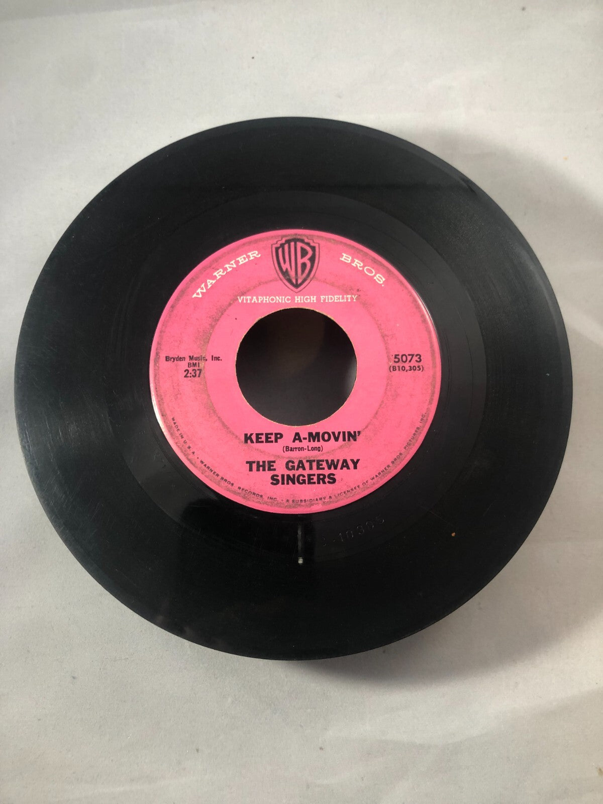 GATEWAY SINGERS Folk 45rpm The M.T.A. b/w Keep A-Movin' HEAR