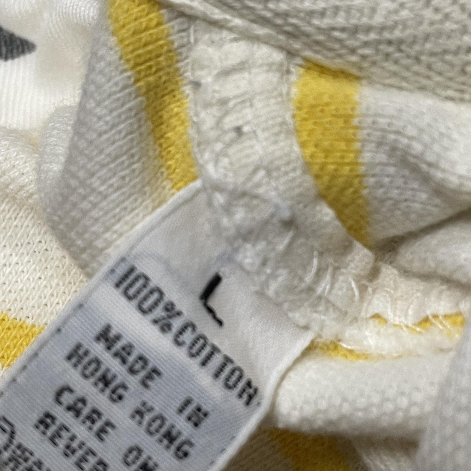 Vintage Mickey & Co Shirt Mens Large White Yellow Striped Polo Disney Mickey 90s