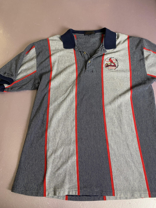 Vintage St. Louis Cardinals Shirt Mens Large Blue Gray MLB Baseball Antigua Polo