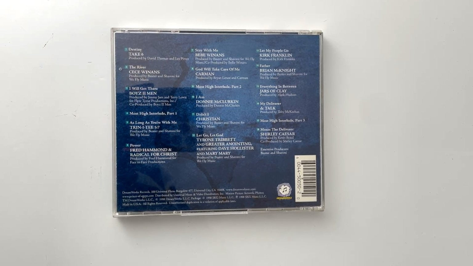 The Prince of Egypt Inspirational CD 1998 DreamWorks Gospel Soundtrack