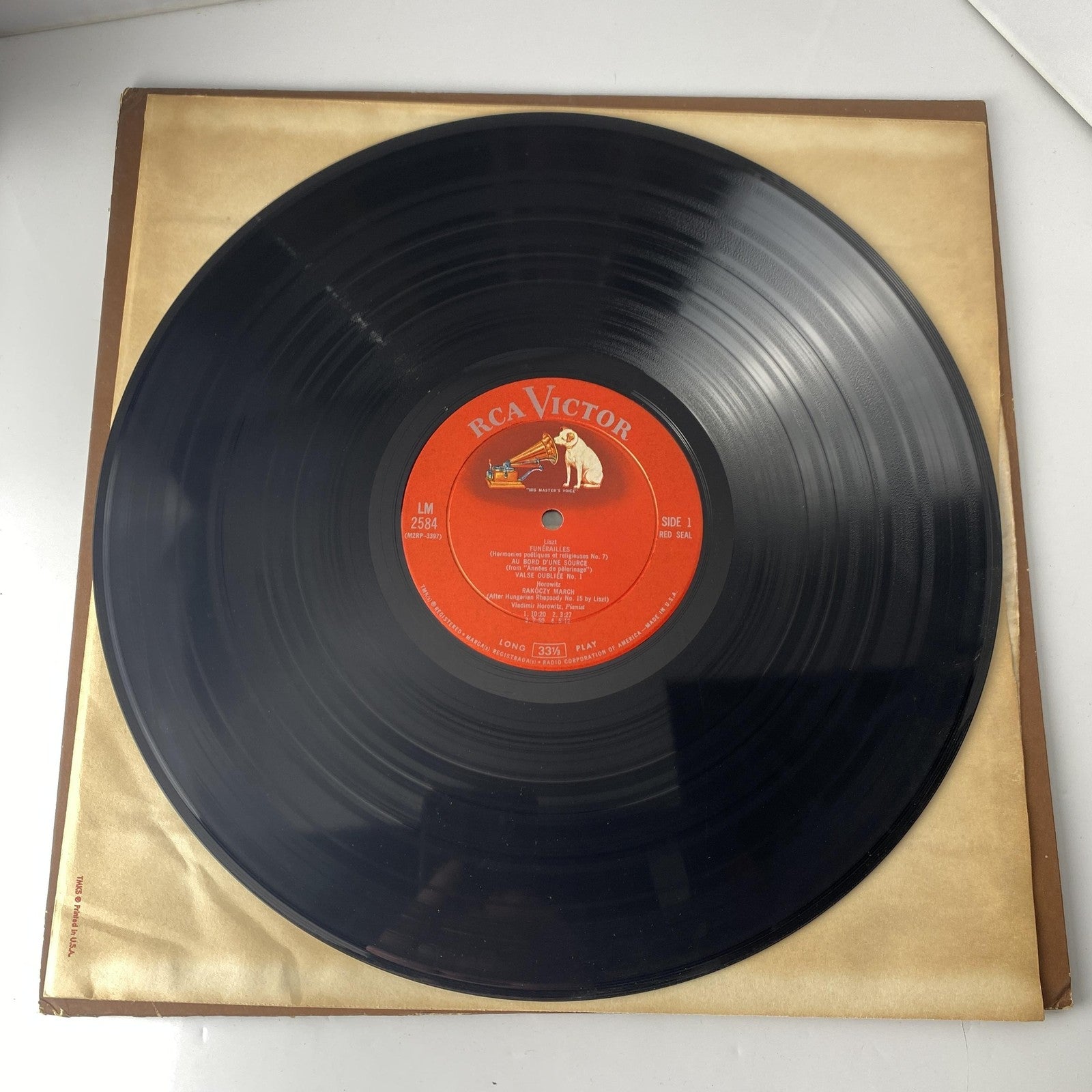 Vintage Vladimir Horowitz Homage To Liszt 12" Black Vinyl LP RCA Classical