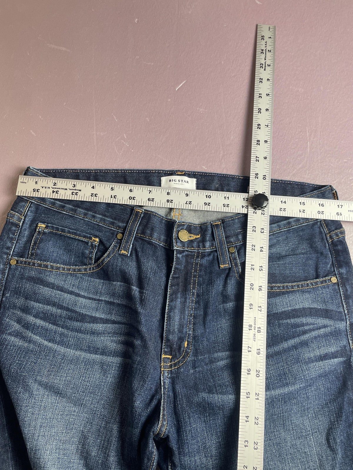 Big Star Jeans Womens 12 Blue High Rise Straight Billie Slim Slouch Denim