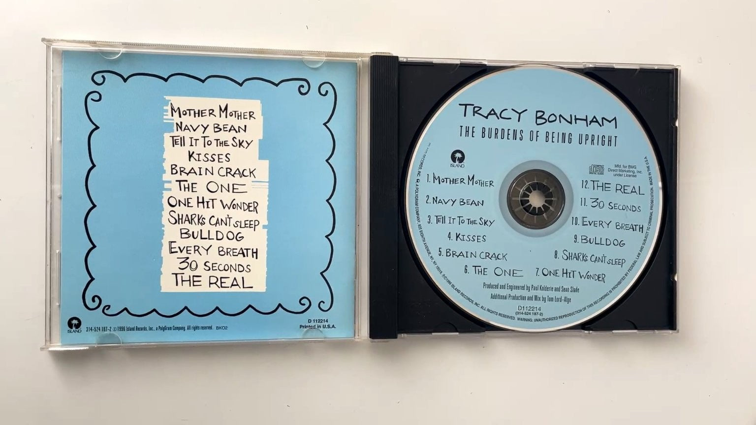 Tracy Bonham - The Burdens of Being Upright CD 1996 Rock Island