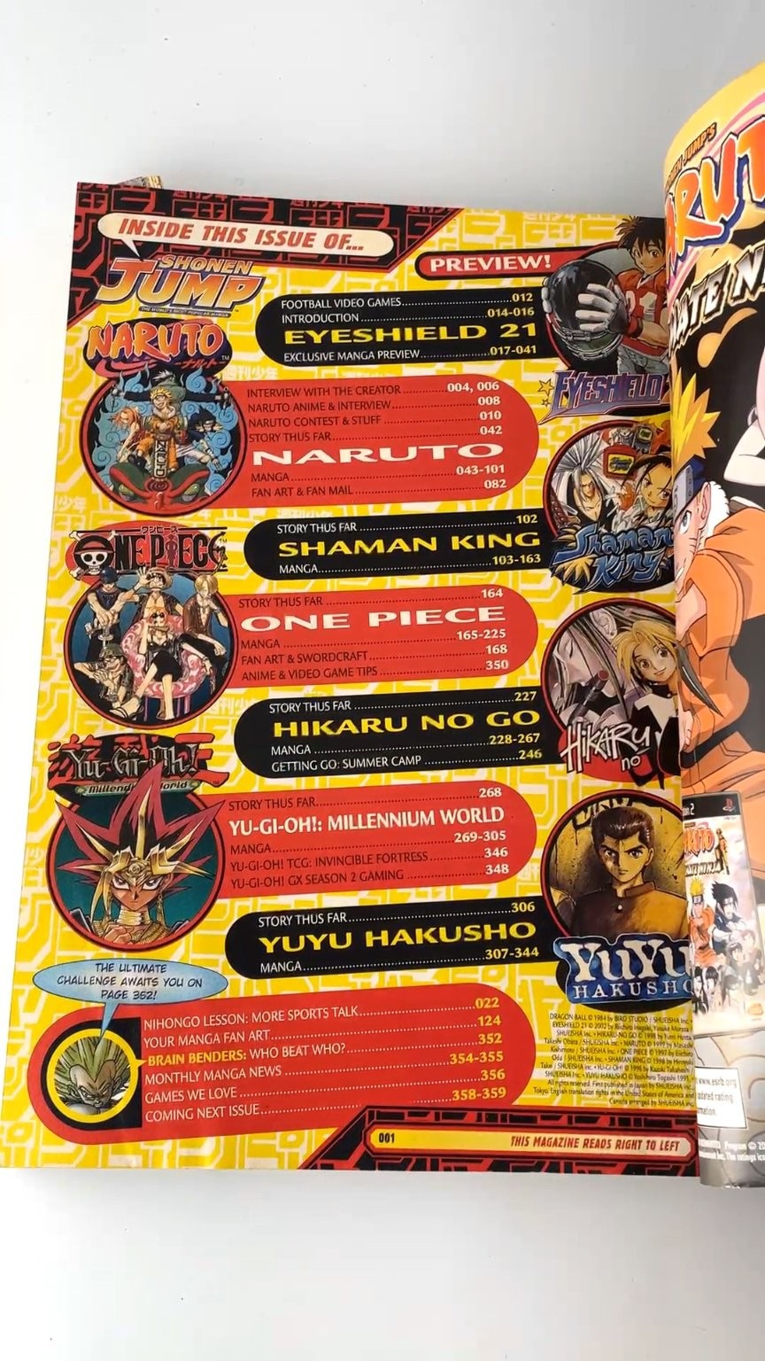 Shonen Jump Vol 4 Issue 6 June 2006 Naruto One Piece Yu-Gi-Oh! STICKERS