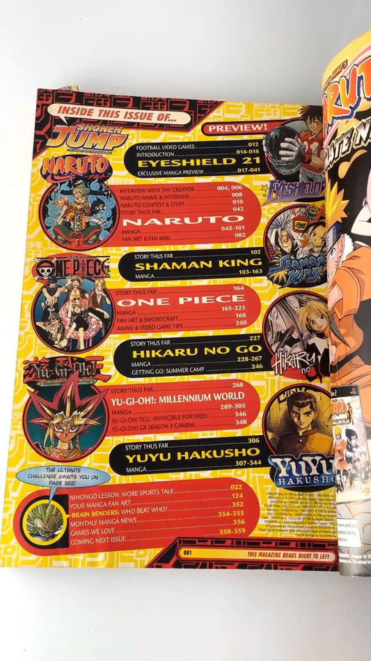 Shonen Jump Vol 4 Issue 6 June 2006 Naruto One Piece Yu-Gi-Oh! STICKERS