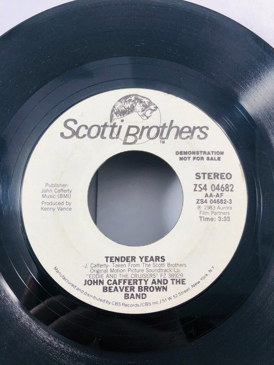 John Cafferty Beaver Brown Band Tender Years Promo WLP  US 7” 45 Rare DJ vintage