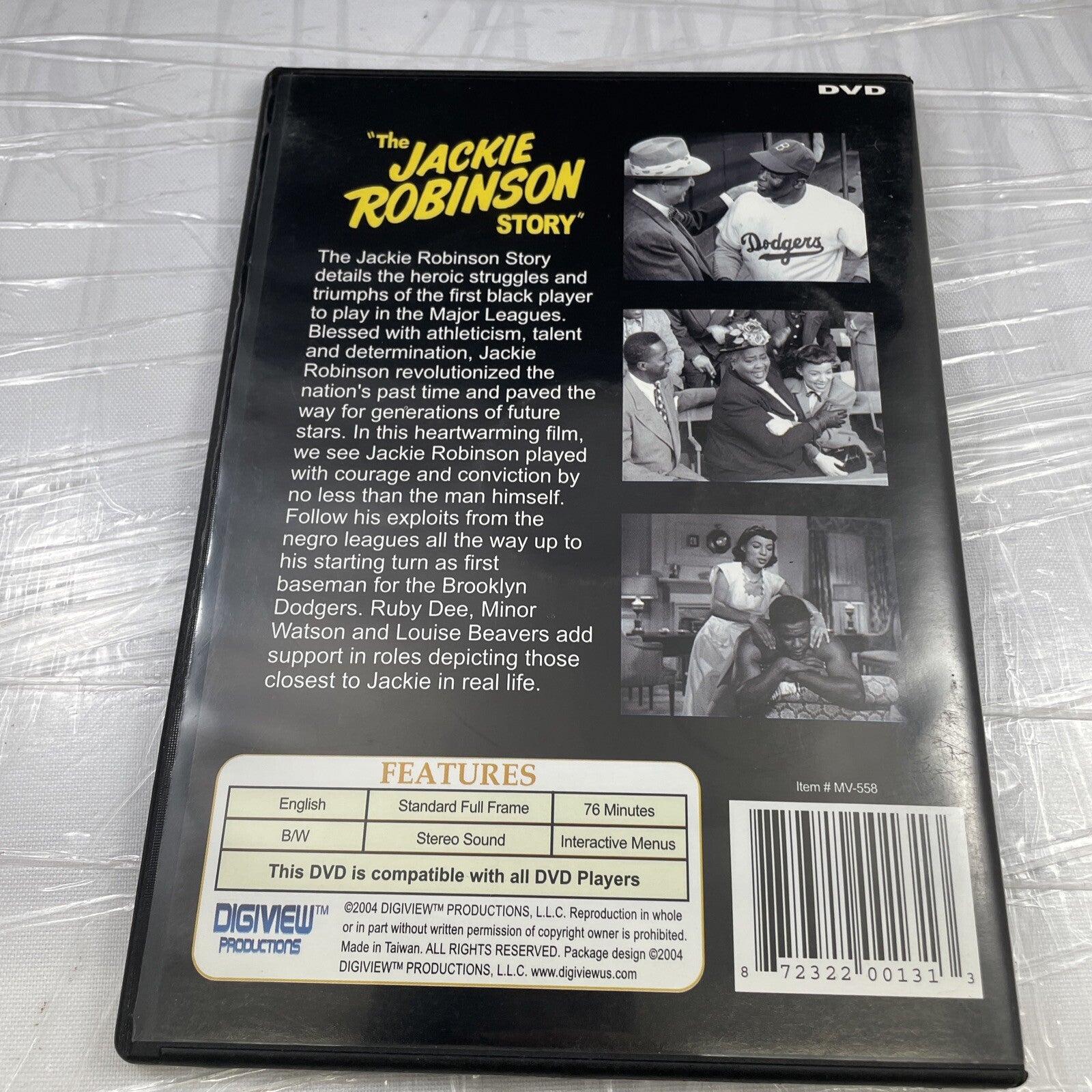 The Jackie Robinson Story [Slim Case] DVD Rare Misprint On Spine Baseball Movie