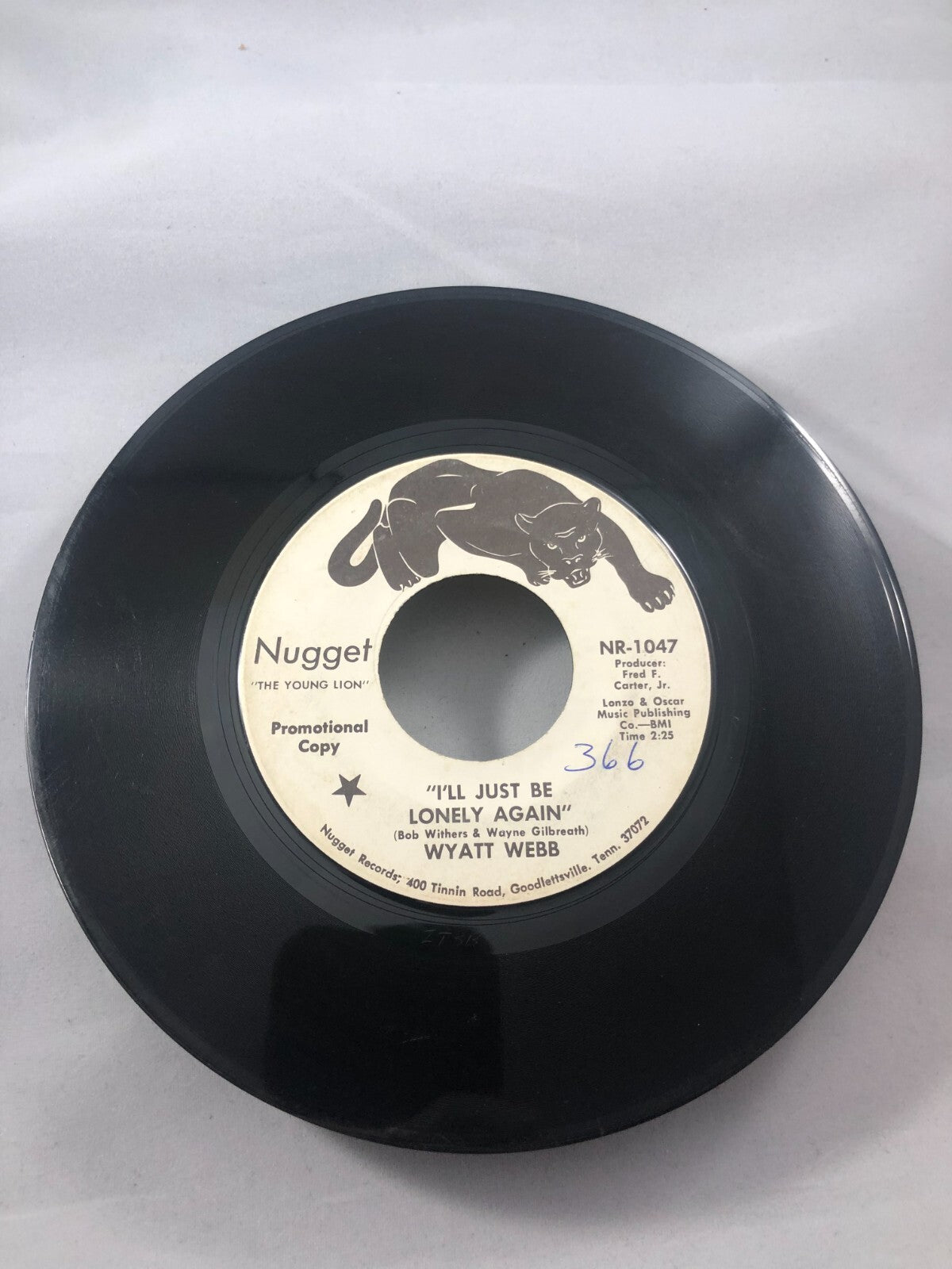 WYATT WEBB "California Bound /I'll Just be lonely again" 45 Record VG rockabilly
