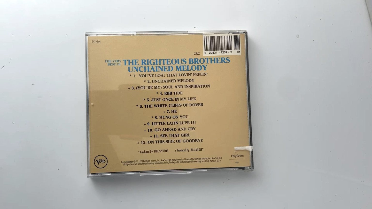 The Righteous Brothers - Unchained Melody CD 1990 Best Of Pop Verve