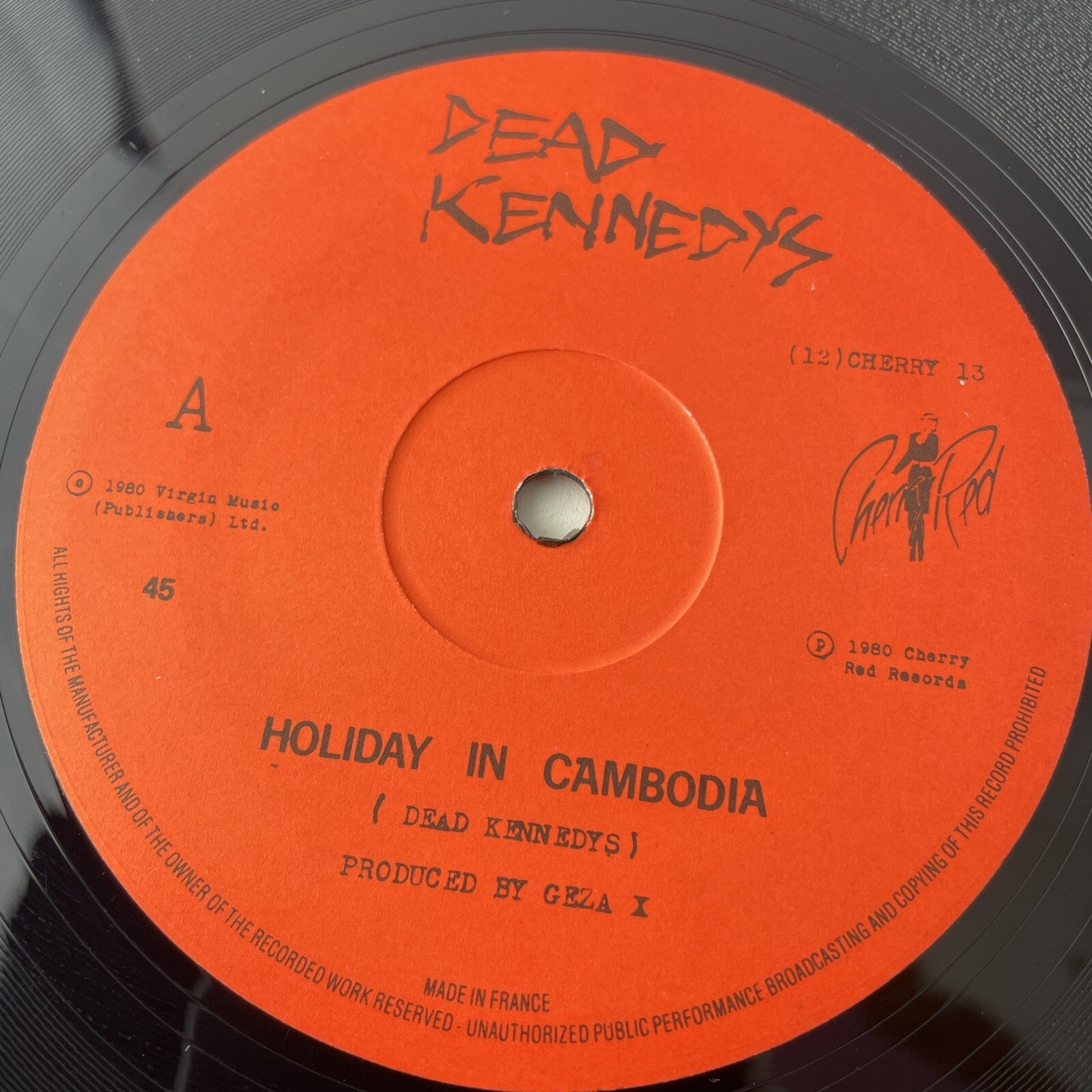 The Dead Kennedys Holiday In Cambodia 12" PC UK Mid 80s Press Cherry Red VINYL