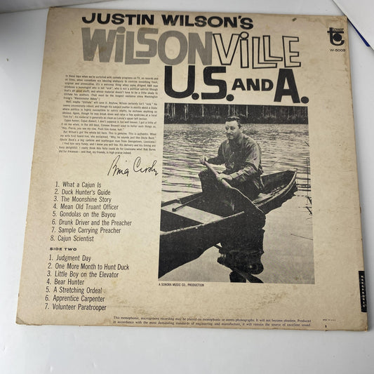 Vintage Justin Wilson Wilsonville U.S. And A. 12" Black Vinyl LP Tower Comedy