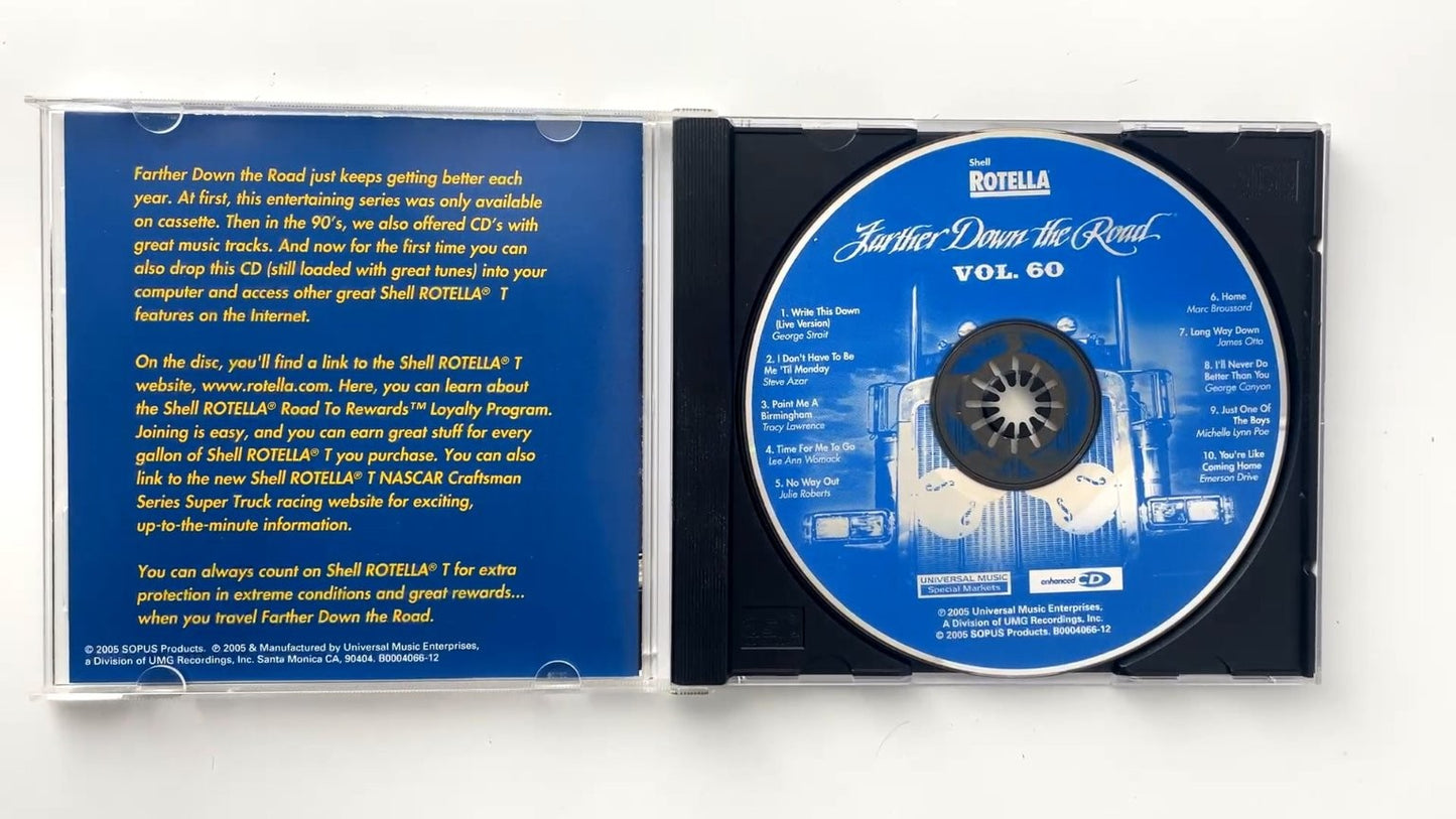 Farther Down the Road Vol. 60 CD 2005 Promo Country Shell Rotella