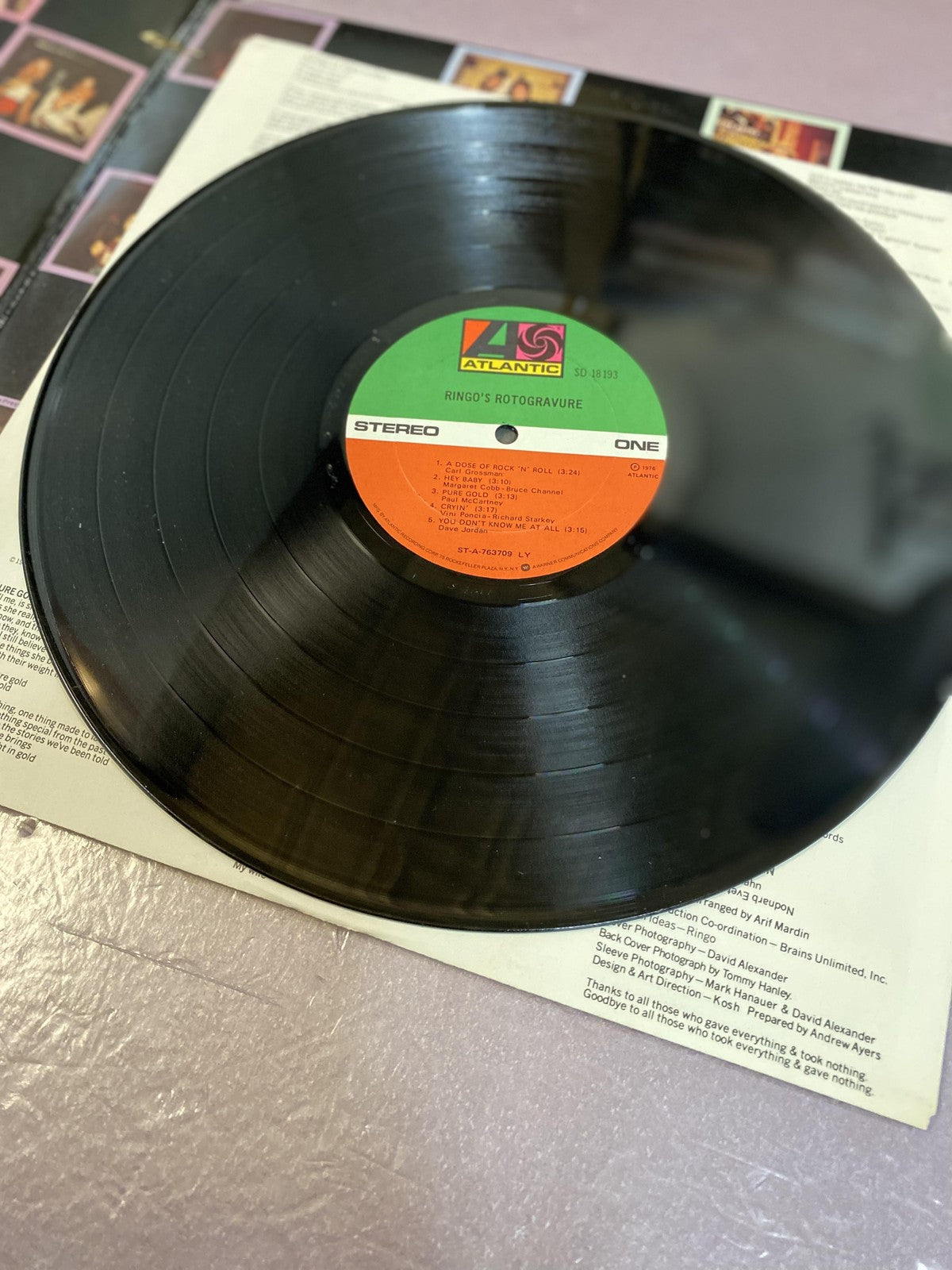 Vintage Ringo Starr Ringo's Rotogravure 12" Black Vinyl LP 1976 Atlantic Rock