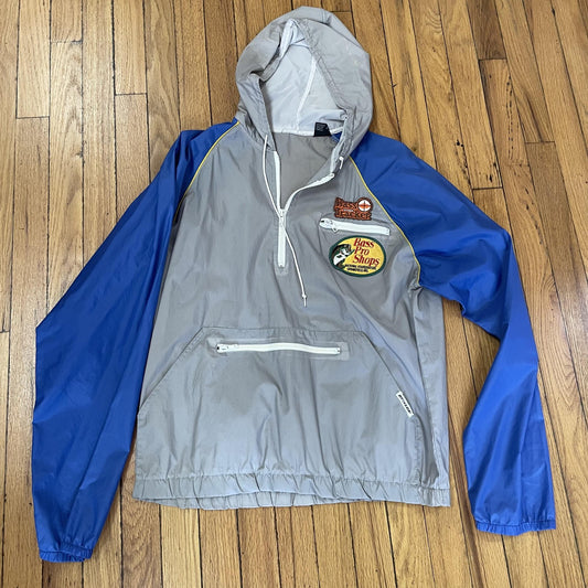 Vintage Bass Pro Shops Pullover Jacket Mens Large Nylon Bass Tracker 90s