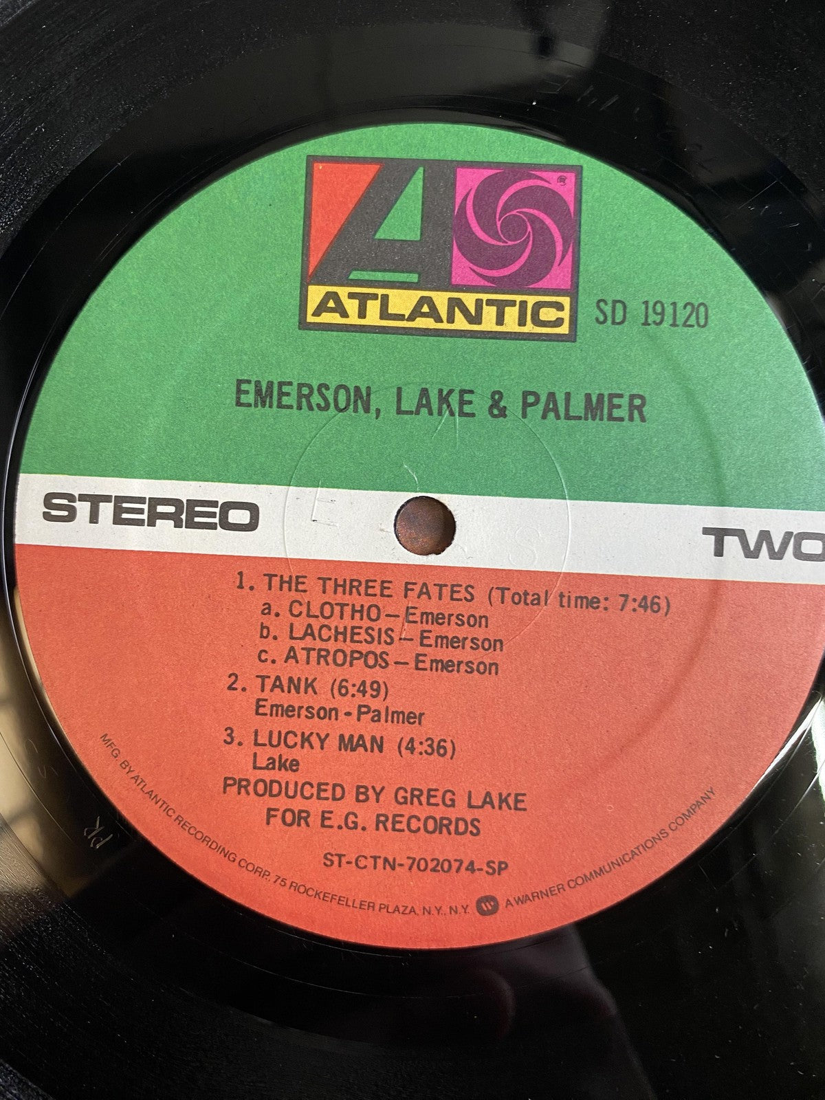 Vintage Emerson, Lake & Palmer Self-Titled Vinyl 12" LP 1970 Anti Prog Rock