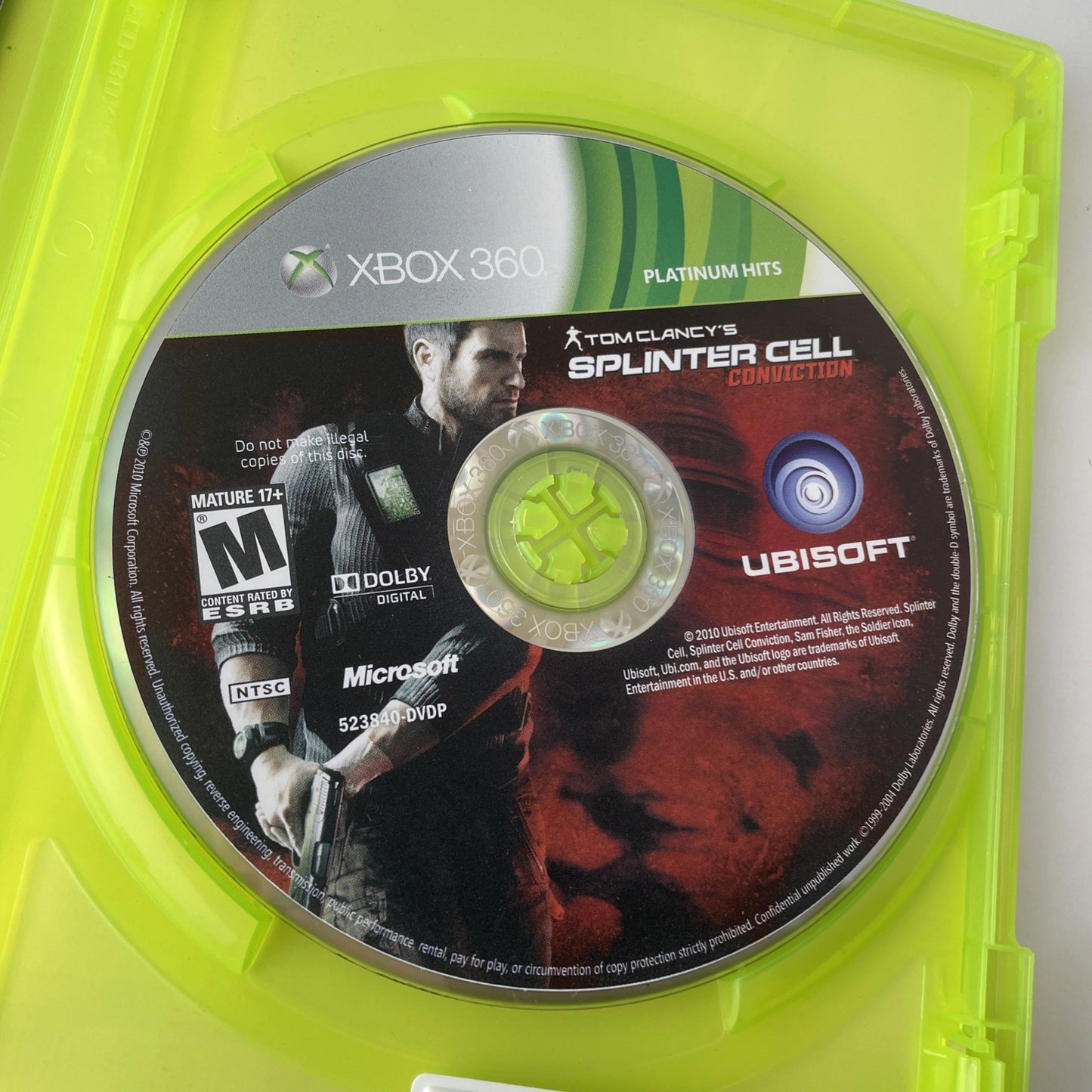 Splinter Cell Conviction (Xbox 360) (Platinum Hits) CIB Very Good Condition