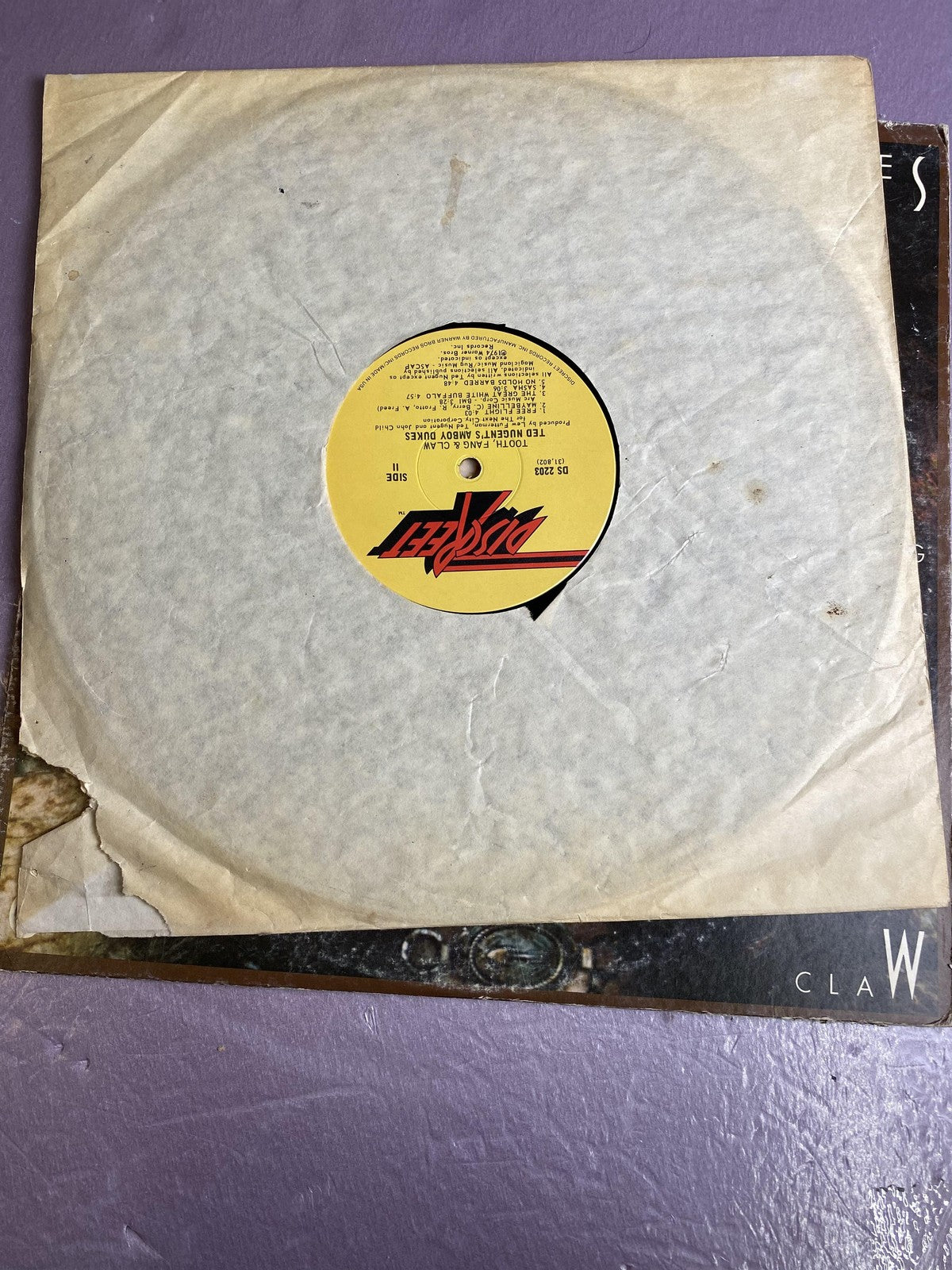 Vintage Ted Nugent's Amboy Dukes Tooth Fang & Claw Vinyl LP 1974 DiscReet Rock