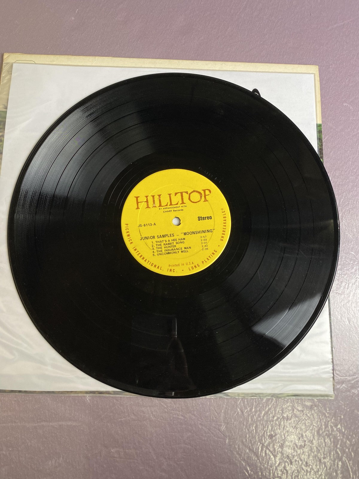 Vintage Junior Samples Moonshining 12" Vinyl LP 1969 Hilltop Country Comedy