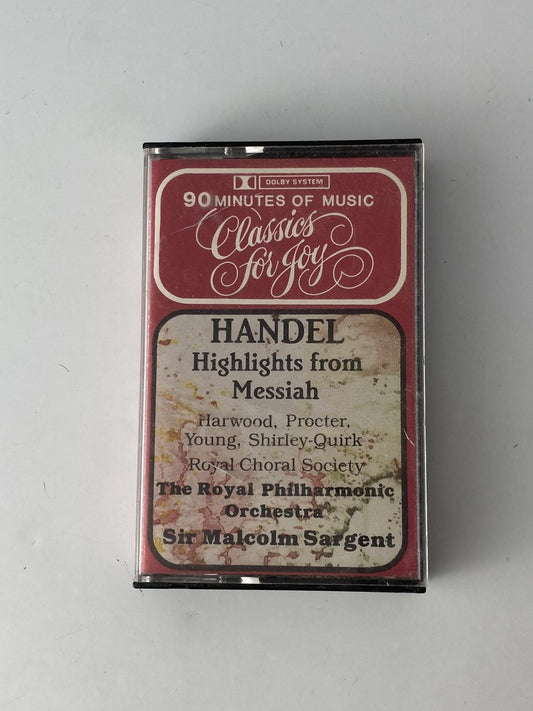 Handel Highlights from Messiah Cassette Sir Malcolm Sargent Royal Philharmonic