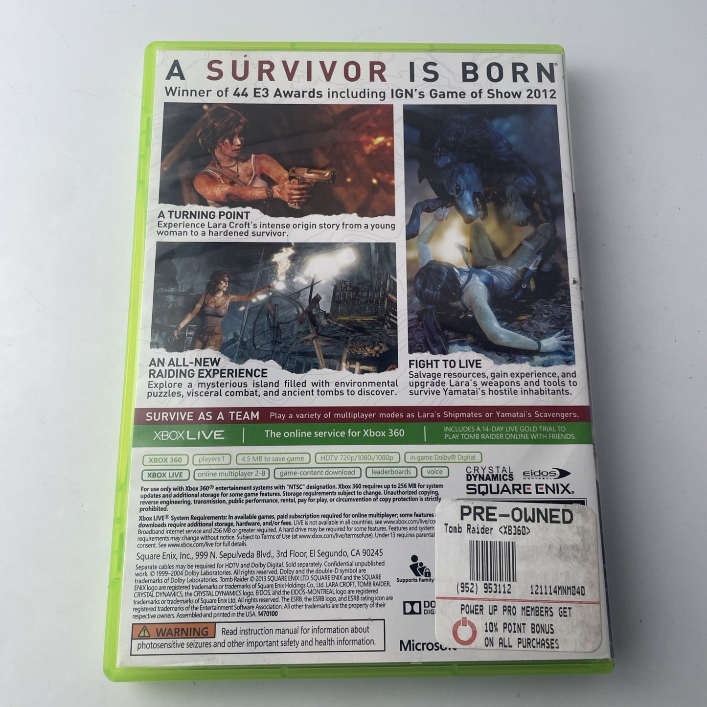 Tomb Raider (Microsoft Xbox 360, 2013) Very Good Condition Tested