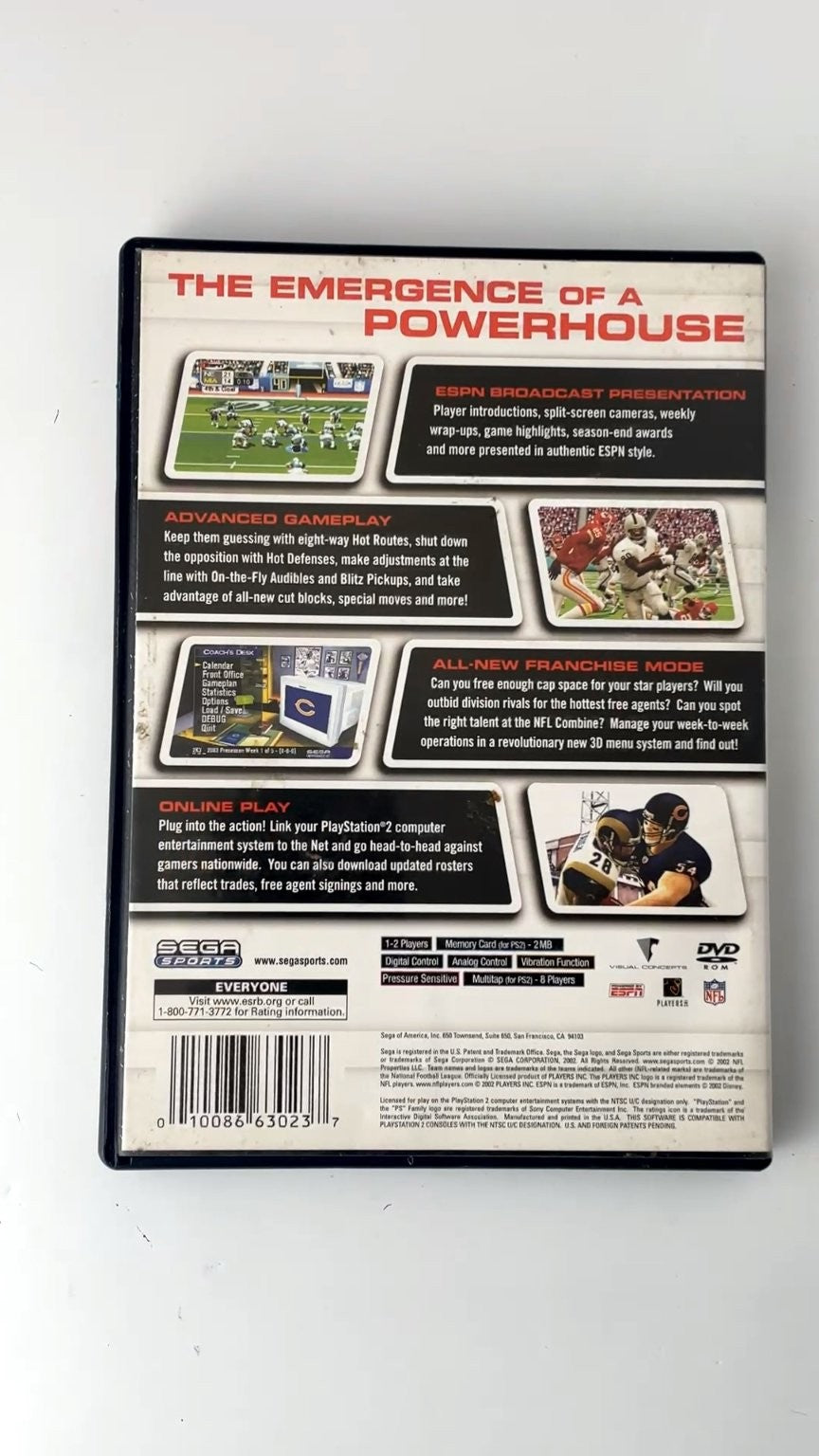 NFL 2K3 PlayStation 2 Video Game SEGA Sports Multiplayer NO MANUAL TESTED