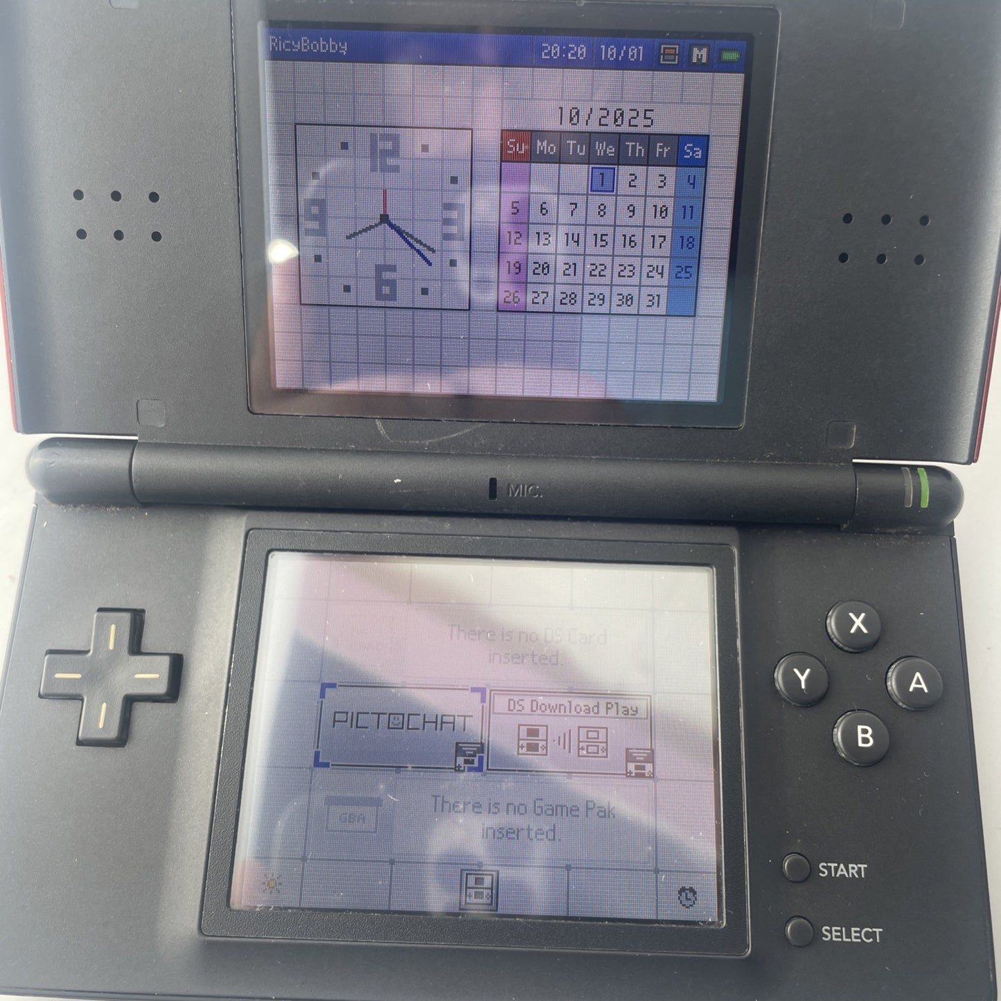 Nintendo DS Lite Crimson Handheld Console Red/Black With Charger No Stylus