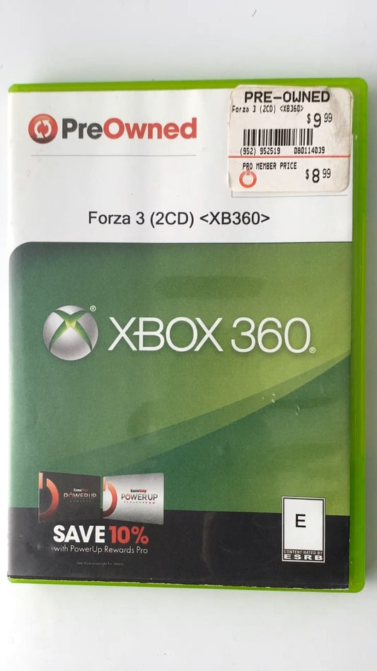 Forza Motorsport 3 Xbox 360 Video Game 2CD Multiplayer Racing GAMESTOP REPL CASE