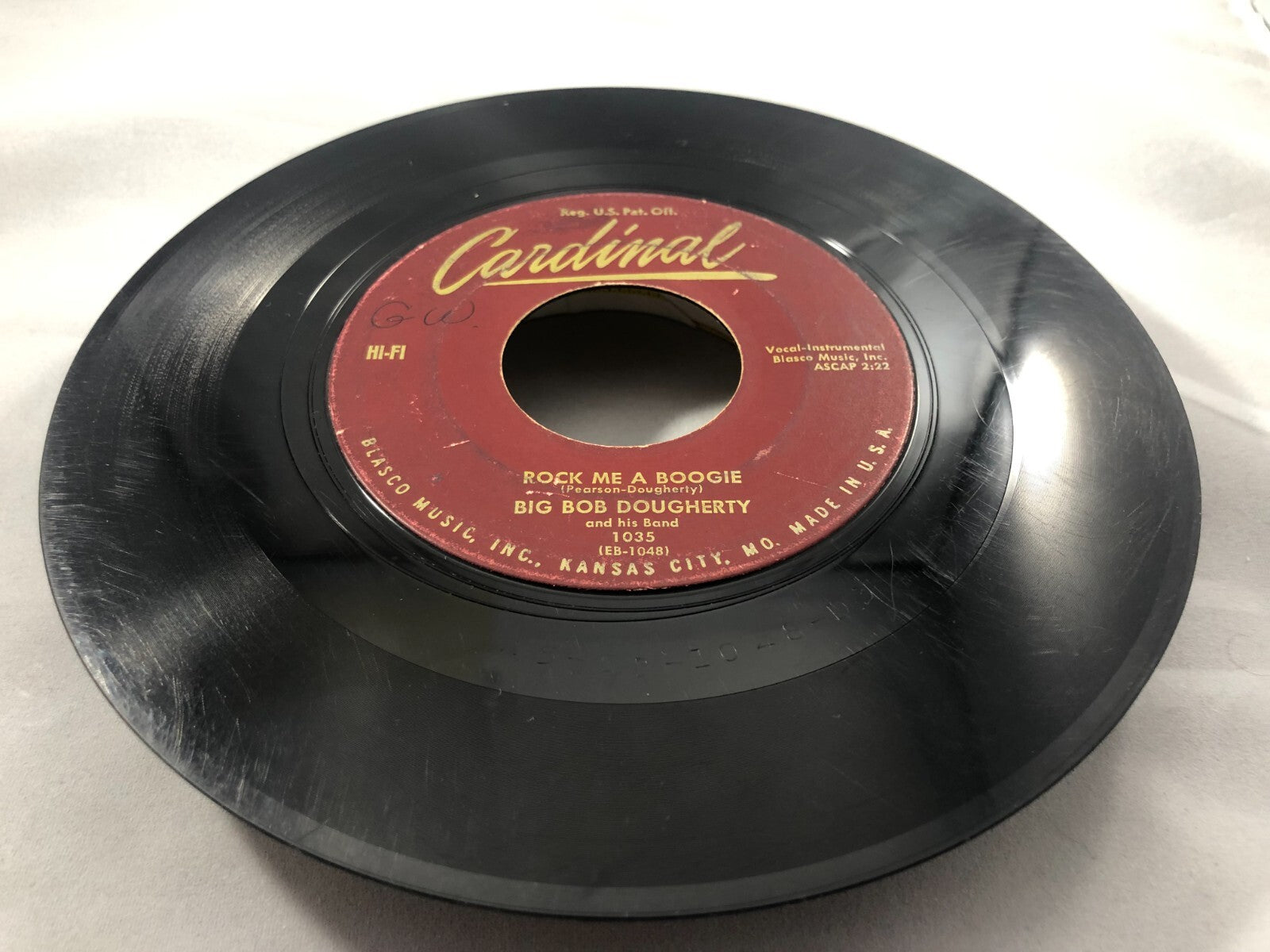 KANSAS CITY BLUES 1955 BIG BOB DOUGHERTY Rock Me A Boogie/Birmingham Jail 45rpm