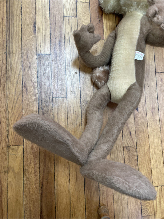 Wile E. Coyote Jumbo Vintage 40” Plush Wired Doll Warner Bros Stuffed Vtg 1971