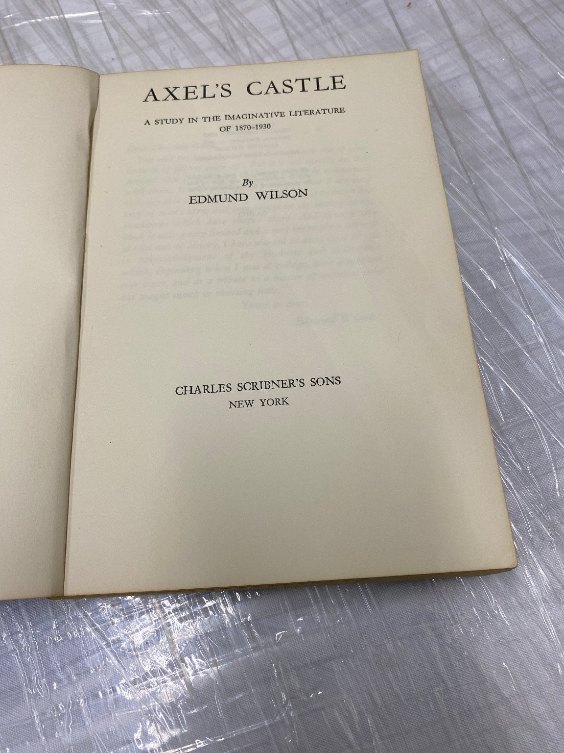 Axel's Castle Edmund Wilson 1959 Reissue Literary Criticism Scribners