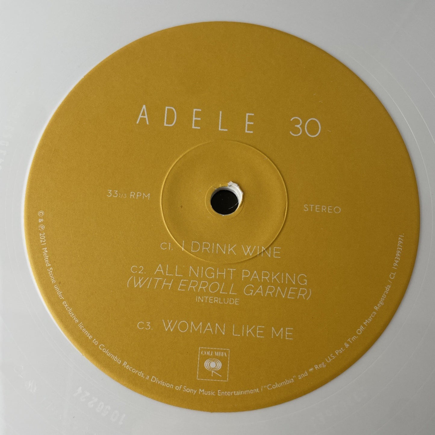ADELE 30 Double L.P **EXCLUSIVE WHITE VINYL** VG+ In Shrink Wrap