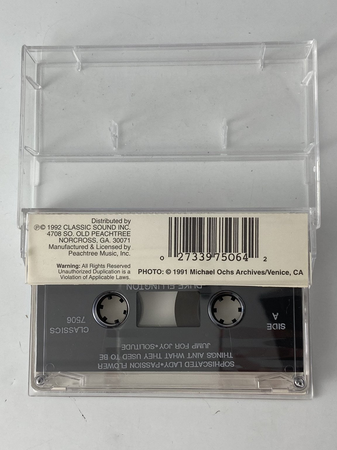 Duke Ellington Sophisticated Lady Cassette 1992 Classic Sound Jazz